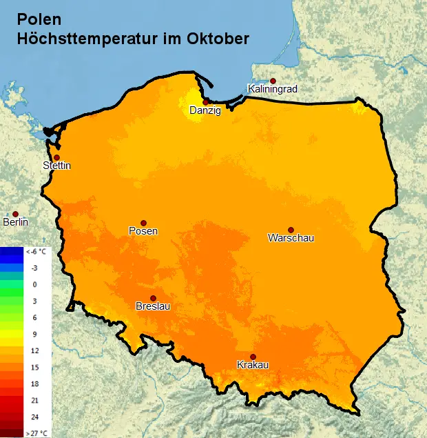 Polen Wetter im Oktober Temperatur, Regen & Aktivitäten